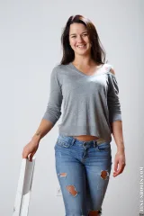 Santana beautiful girl masturbates in nude casting Preview picture 1